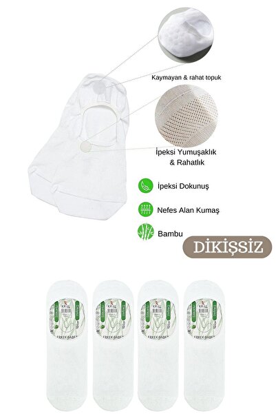 KRAL SOCKS Men's Bamboo Ballerina Socks - Seamless and Perfumed Silicone