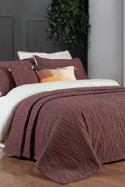Sarev Fallon Double Decorative Bed Cover Set - With Throw Pillow Gift