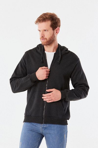 Fulla Moda Φούτερ καγκουρό με φερμουάρ τσέπης