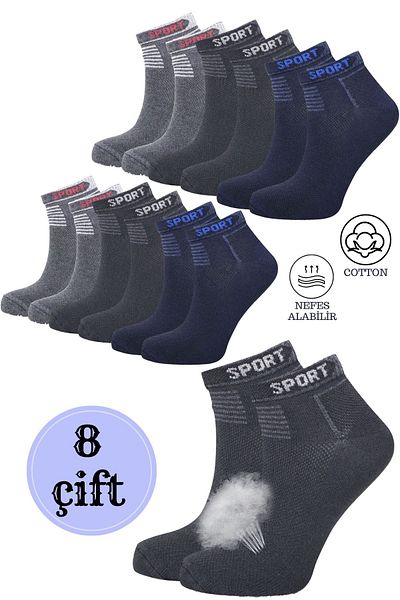 KRAL SOCKS Șosete bărbați Unisex 8 perechi Bumbac fără sudură Derby Bumbac Șosete femei