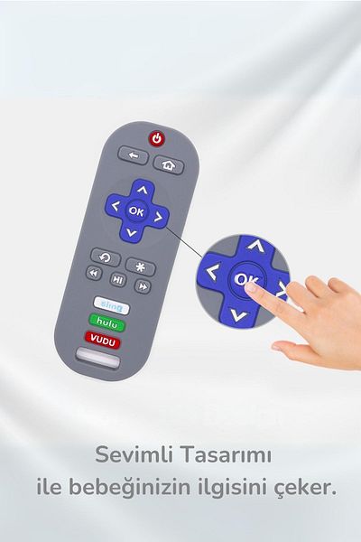 Kiwi Remote Easy to Hold Relaxing Teether German Design Baby Control Teether - Black Color