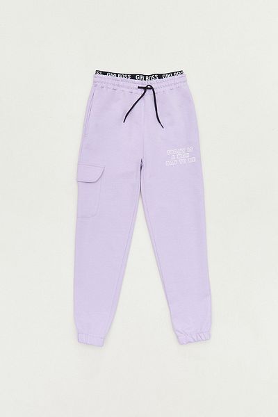 Fulla Moda Κείμενο εμπριμέ με κορδόνια Jogger Girl's Sweatpants