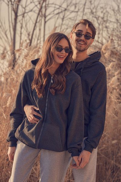 Fulla Moda Φούτερ καγκουρό με φερμουάρ τσέπης