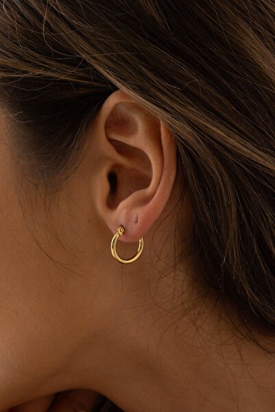 ByFlorya Jewelry أقراط دائرية من الفولاذ غير مشوهة بقطر 1.4 سم