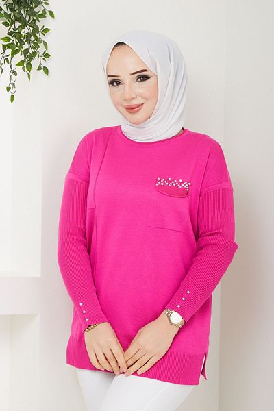 Pamuk Butik Pulover din tricotaje de buzunar mercerizat cu fir rece