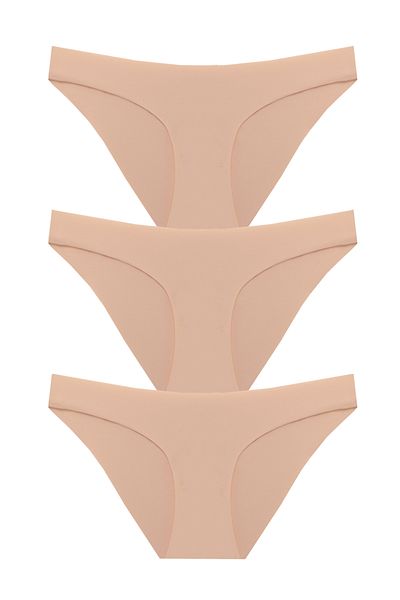 papatya lingerie Women's Laser Cut Seamless Panties Slip 3 Pack Set