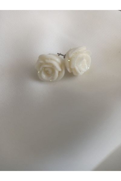 Bulut Bijuteri Aksesuar Rose Figured Nails Earrings