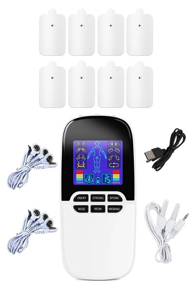 Fırsat Caddesi Çift Kanallı Şarjlı Renkli Ekranlı 8 Pedli Fizik Tedavi Tens C...