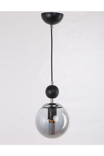 MŞ Aydınlatma Misket Black Chrome Plated Smoked Glass Chandelier