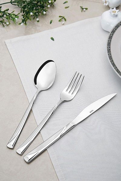 Nehir Fiesta Satin 84 Piece Set - Fork Spoon Knife with Cardboard Box9541886