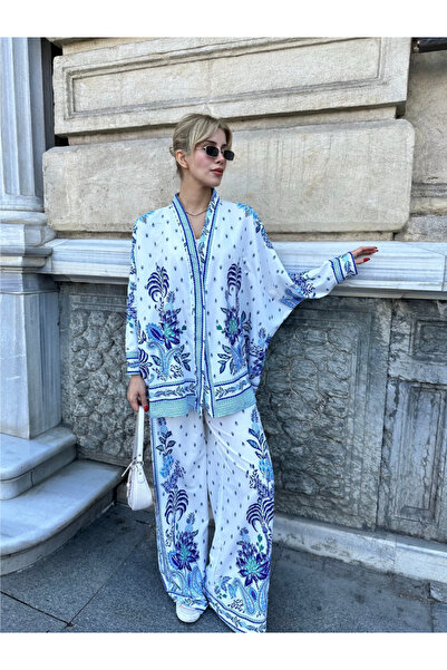 HIES BUTİK Eşsiz Mavi Kimono Koleksiyon - Nefes Alan Kumaş
