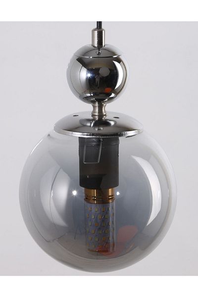 MŞ Aydınlatma Misket Chrome Plated Smoked Glass Chandelier