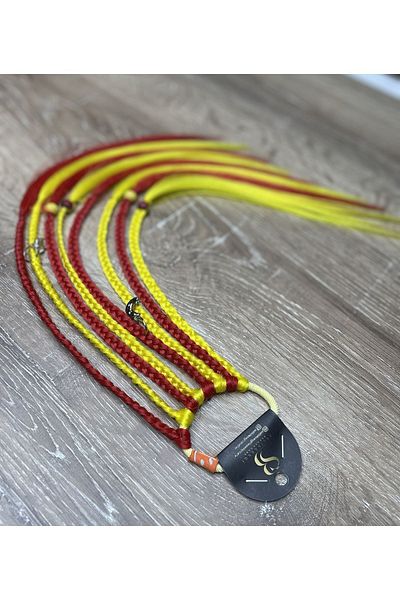 Selin Bengi Yellow & Red Fan African Braided Children's Buckle 8 Pieces