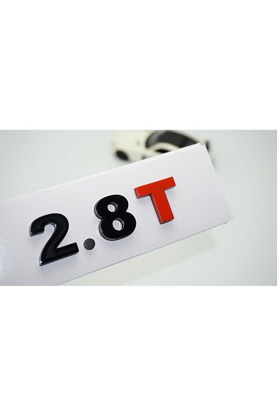 DK Tuning Logo negru roșu 2.8T Portbagaj compatibil cu Volkswagen