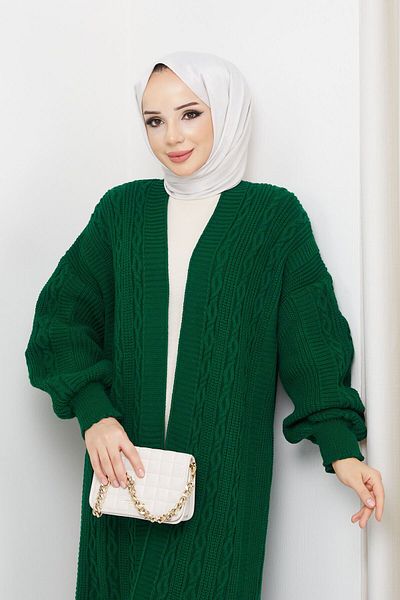 Pamuk Butik Γυναικεία πλεκτή ζακέτα με ολόσωμο μπαλόνι