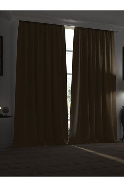 Perle Super Blackout Series - Camel, Feather Color, Light Proof, Extra Strength Background Curtain