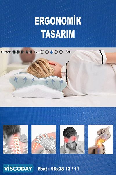 viscoday Royalrelax Orthopedic Visco Pillow - Beauty Pillow with Neck Herniation and Pain Support