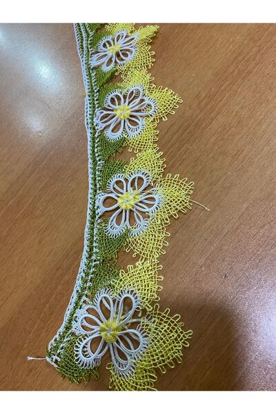 Çiğdem Tuhafiye İğne Oyası Dantel Havlu Kenarı sarı
