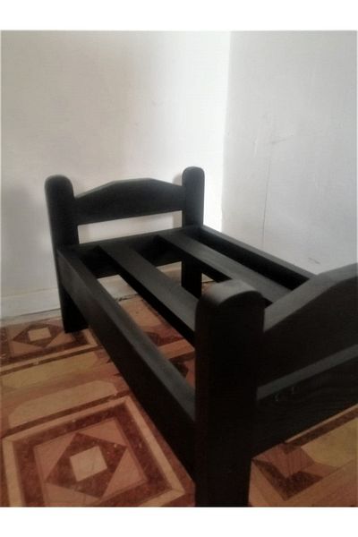 dekomar سرير قطة خشبي أسود