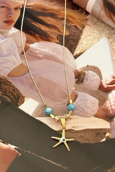 Trendy Butik قلادة مفصلة على شكل نجم البحر من دوريكا