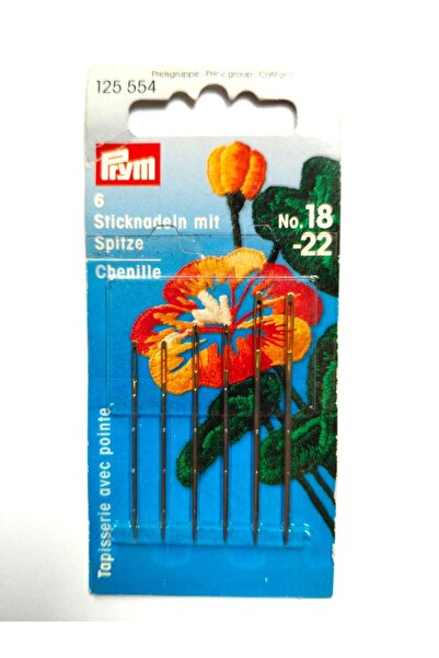 Prym Set de ace pentru tapiserie cu broderie cu vârf ascuțit Nr. 18-22 (6 buc...