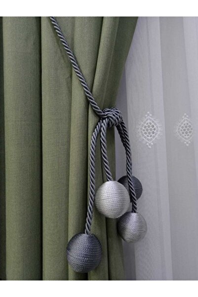 3b üçbey 4 Toplu Fon Perde Toplama Aparatı Kornise Takmatik Antrisit-ekru Tavan Braçolu Perde Süsü