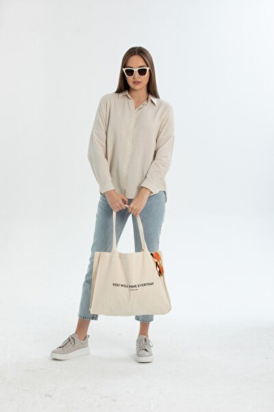 OKTAYUSTA COLLECTİON Пляжна сумка з кишенями з принтом, сумка через плече, полотняна сумка