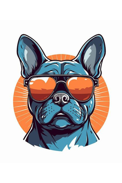 MegaSticker ملصق مع نظارات بولدوج - محرك، خوذة، كمبيوتر محمول، سيارة 13x12 سم