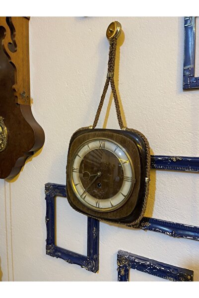 Genel Markalar Kahverengi Alman kurmalı duvar saati, şık ve kullanışlı ev dekoru