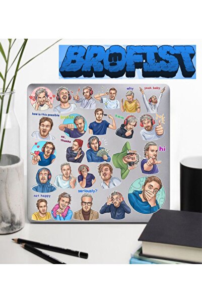 BENİMSER REKLAM ملصق PewDiePie Brofist Song Roomie - ملصق للهاتف والكمبيوتر ا...