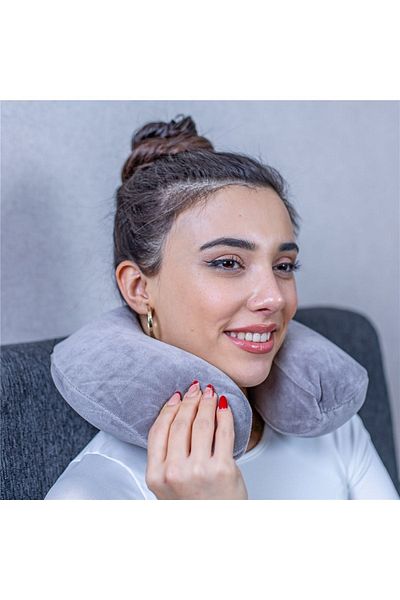 Simple. The Pillow Visco Travel Pillow Car Airplane Bus In-Vehicle Travel Pillow Orthopedic Pillow Gray 31*27*10