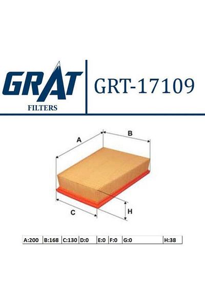 GRAT 17109 Air Filter Fiesta V 05- Fusion 1.6 TDC 90 PS