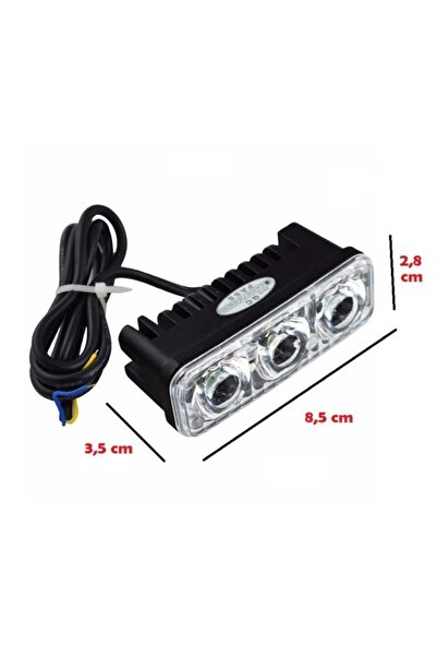 Tex Çakarlı Led Motosiklet Sis Farı 3 Lü, Üniversal Sis Farı