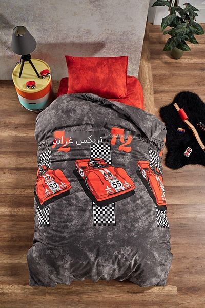 LaLiva Children's Bedding Set with Elastic Sheets and Single Ranforce Trolley