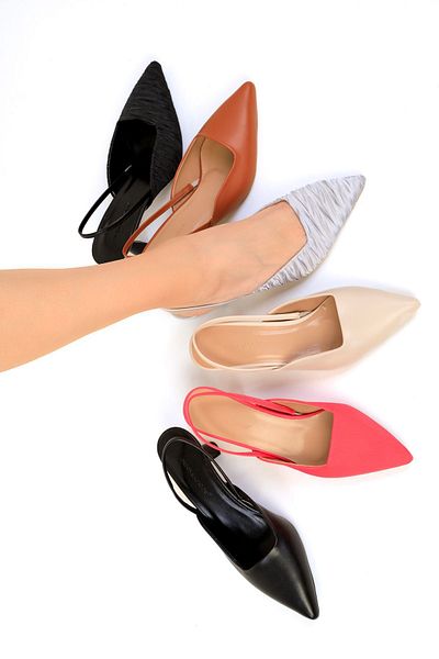 SOHO Women's Classic Silver Satin Heeled Shoes - 19245
