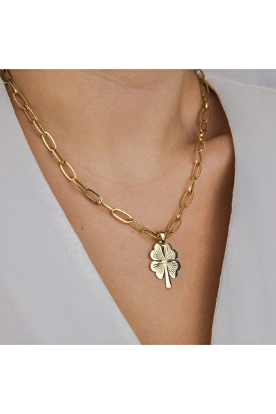 Burcu Kuyumculuk Yonca Geniş Zincir Kolye