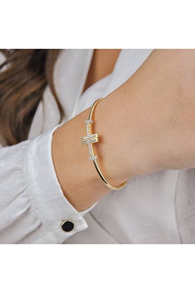 Burcu Kuyumculuk Taşlı T Bilezik