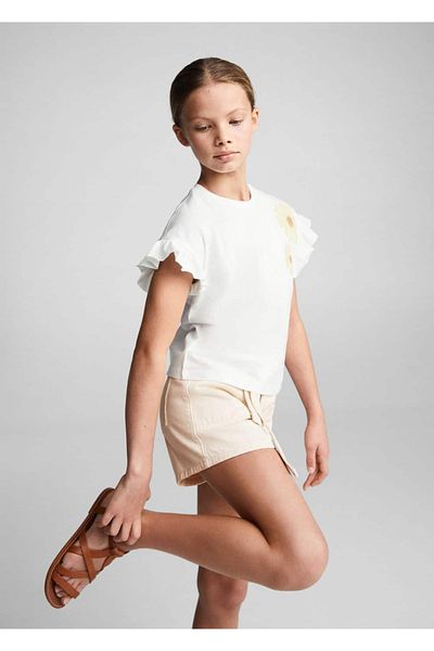 MANGO Kids Μπλουζάκι με ανάγλυφο λουλούδι