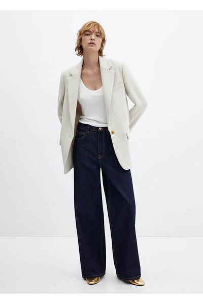 MANGO Woman Alacsony derekú Wideleg Loose Jean