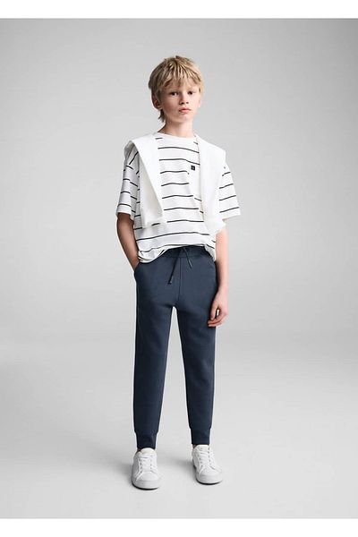 MANGO Kids Pantaloni albastru închis pentru copii