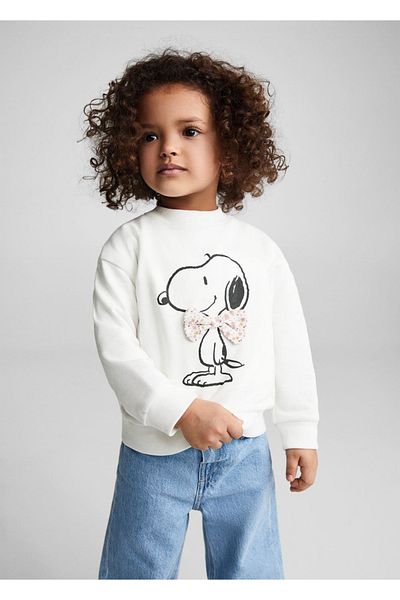 MANGO Baby Βαμβακερό φούτερ με σχέδια Snoopy
