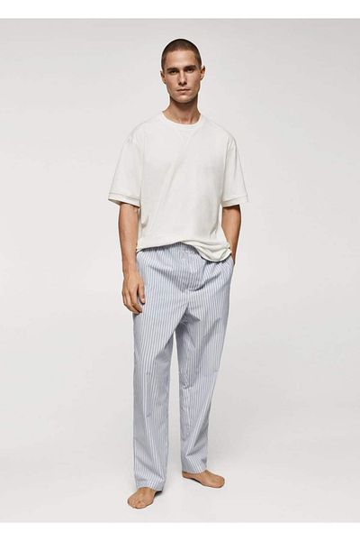 MANGO Man Gemustertes Pyjama-Set aus Baumwolle