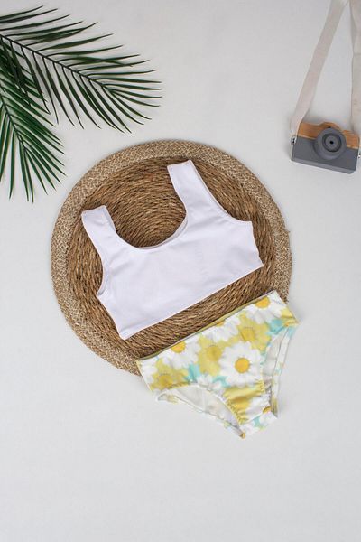 TRENDİMİZBİR Κοριτσίστικο μπικίνι με σχέδιο Daisy - Pareo