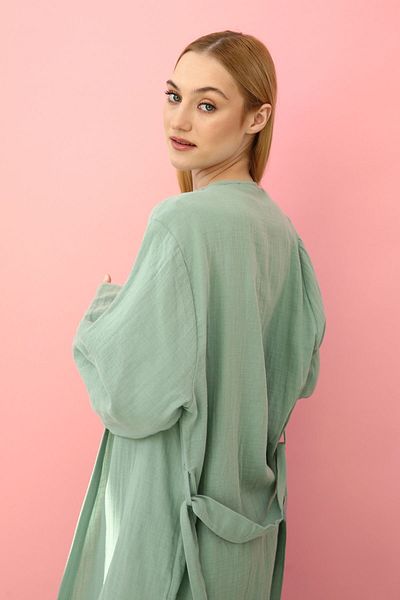 ALLDAY Green Cotton Belted Kimono