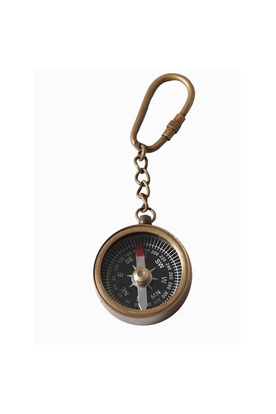 Hediye Sahibi Brass Compass Designed Keychain
