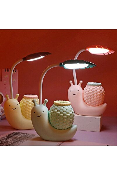 hediyesahibi Masa Üstü Salyangoz Tasarımlı Kalemlik Led Lamba 22cm*11cm