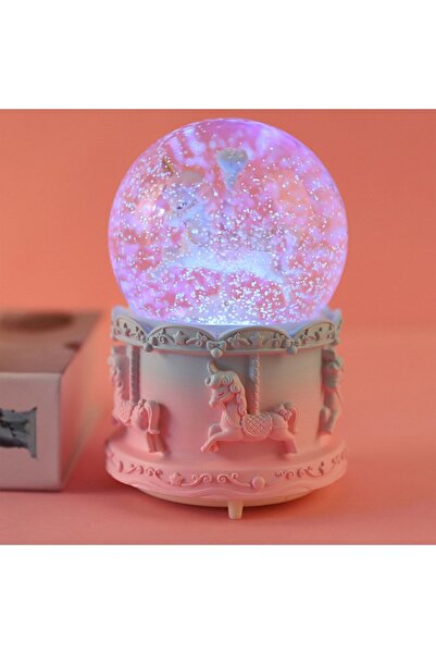 hediyesahibi Atlı Karınca Işıklı Müzikli Püskürtmeli Büyük Boy Kar Küresi