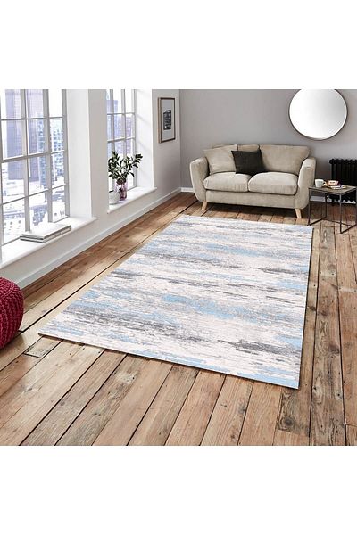 Madame Clean Home Covor elastic din catifea model albastru turcoaz