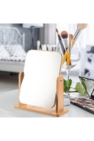 SHETHINK Dekoratif Ahşap Döner Makyaj Aynası Mu-45