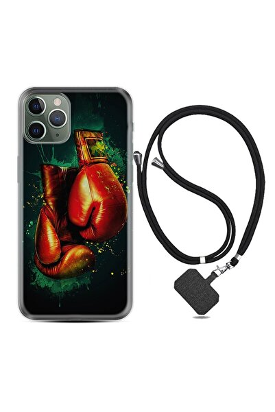 Kılıfland Apple Iphone 13 Pro Max Kılıf Silikon Desen Boyun Askılı Boks Eldiv...